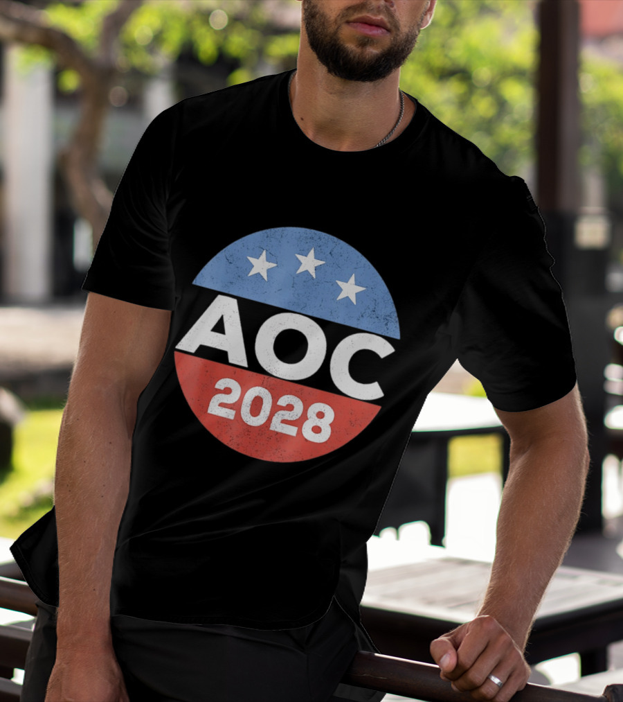 AOC 2028 Campaign Stars Political Election T-Shirt