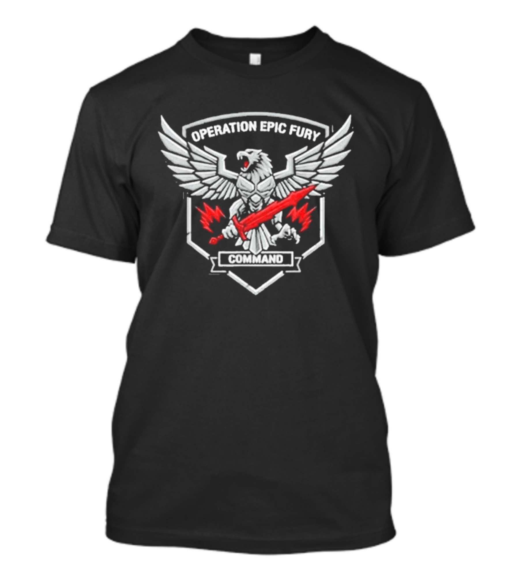 Operation Epic Fury Military Patriotic Soaring Eagle Sword T-Shirt