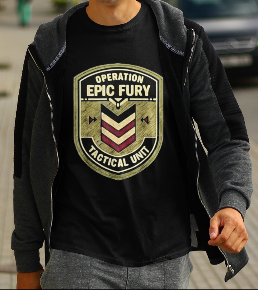 Operation Epic Fury Tactical Unit 90s Command Patch T-Shirt