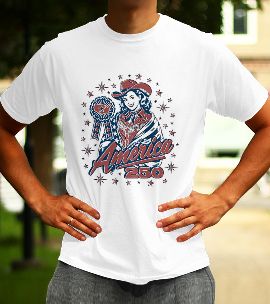 America 250 Western Cowgirl Stars T-Shirt