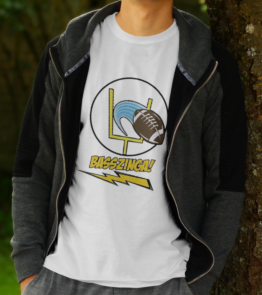 Basszinga Football Wave Goalpost Lightning T-Shirt