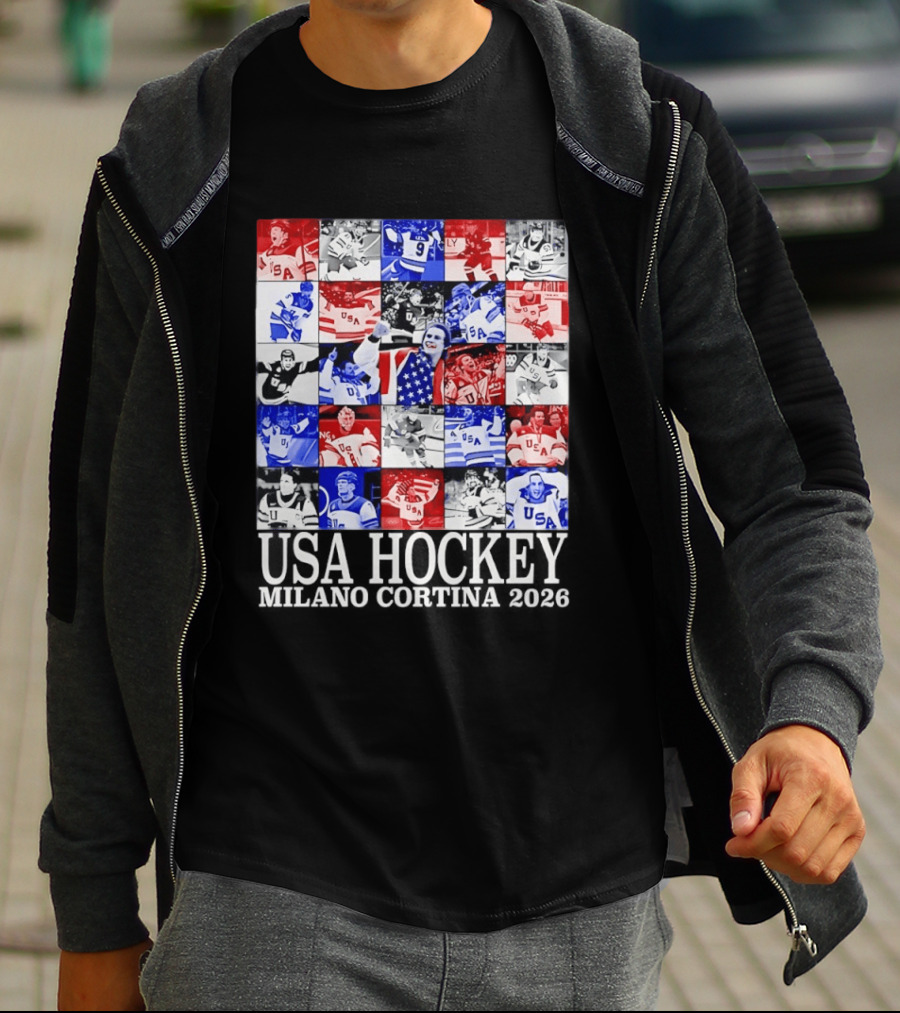 USA Hockey Team Collage Milano Cortina 2026 T-Shirt
