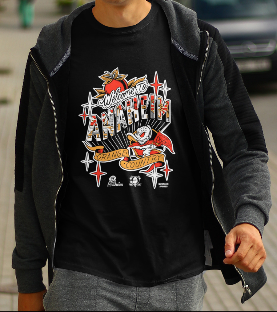 Welcome To Anaheim Ducks Orange County Disney Collaboration T-Shirt