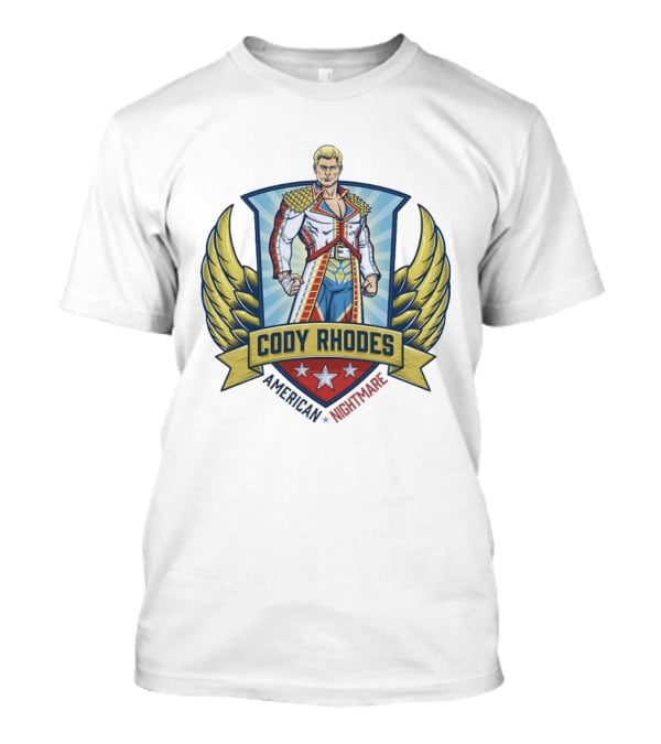 Cody Rhodes American Nightmare WWE Wings Emblem With Stars And Shield T-Shirt
