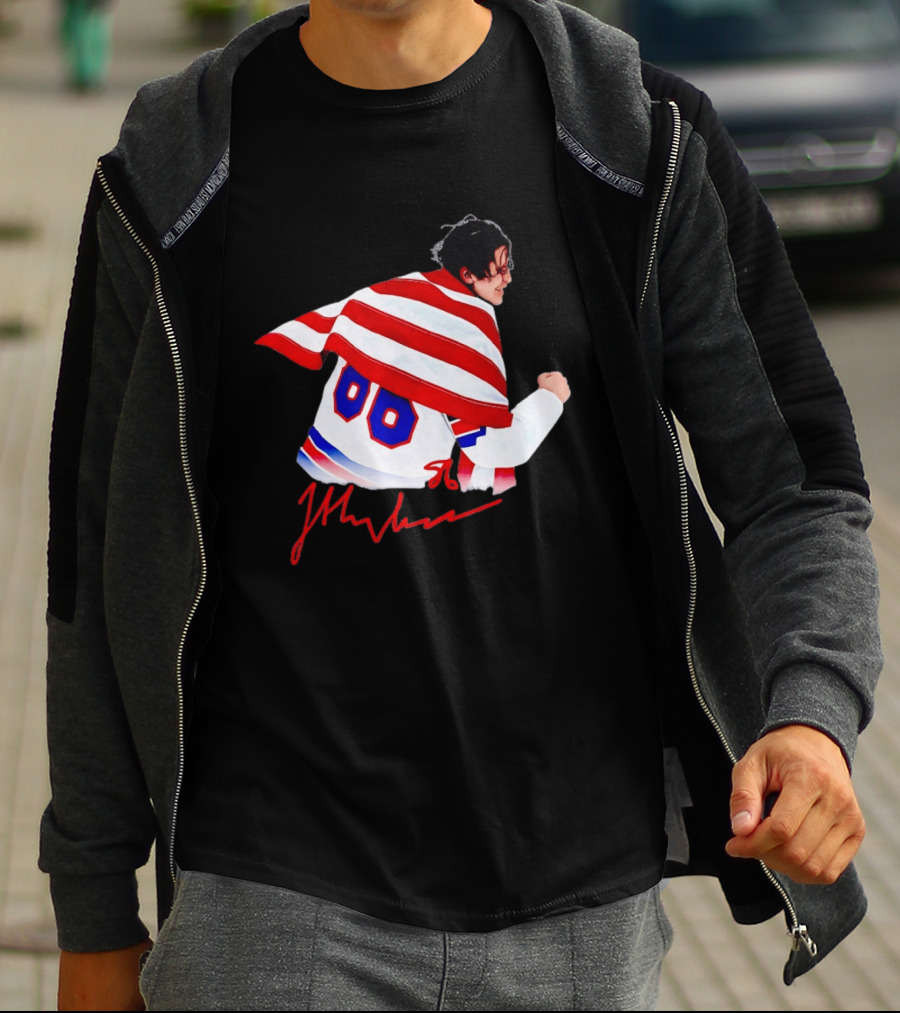 Love Hughes Jack USA 86 Autograph American Flag T-Shirt