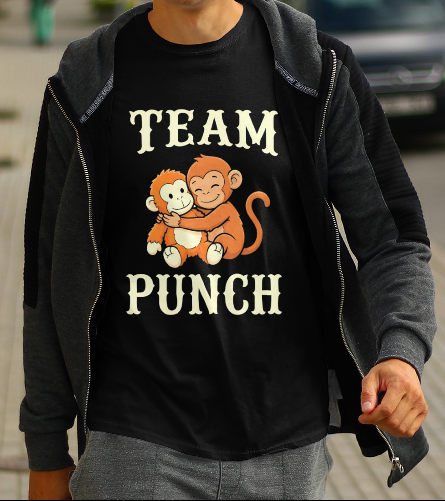 Team Punch Monkey Hugging Companions T-Shirt