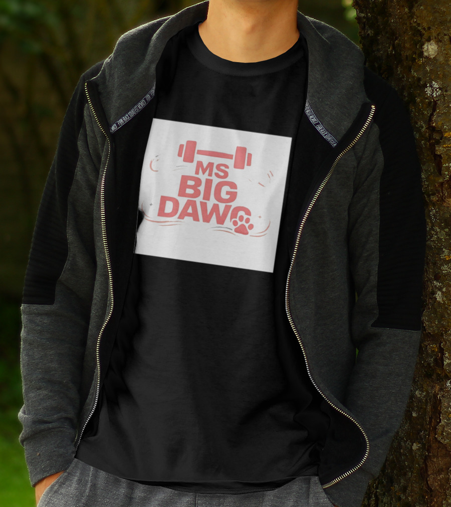 MS Big Dawg Weightlifting Paw Print Fitness T-Shirt