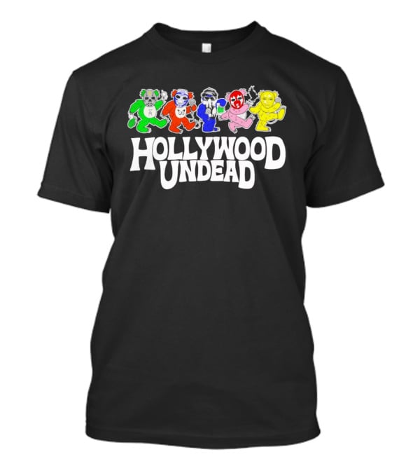 Hollywood Undead Colorful Dancing Characters Un Dead Head T-Shirt