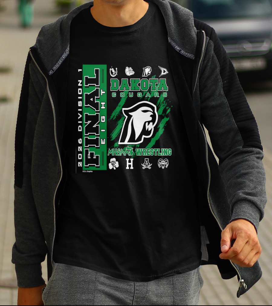 2026 Division 1 Final Eight MHSAA Wrestling Dakota Cougars T-Shirt
