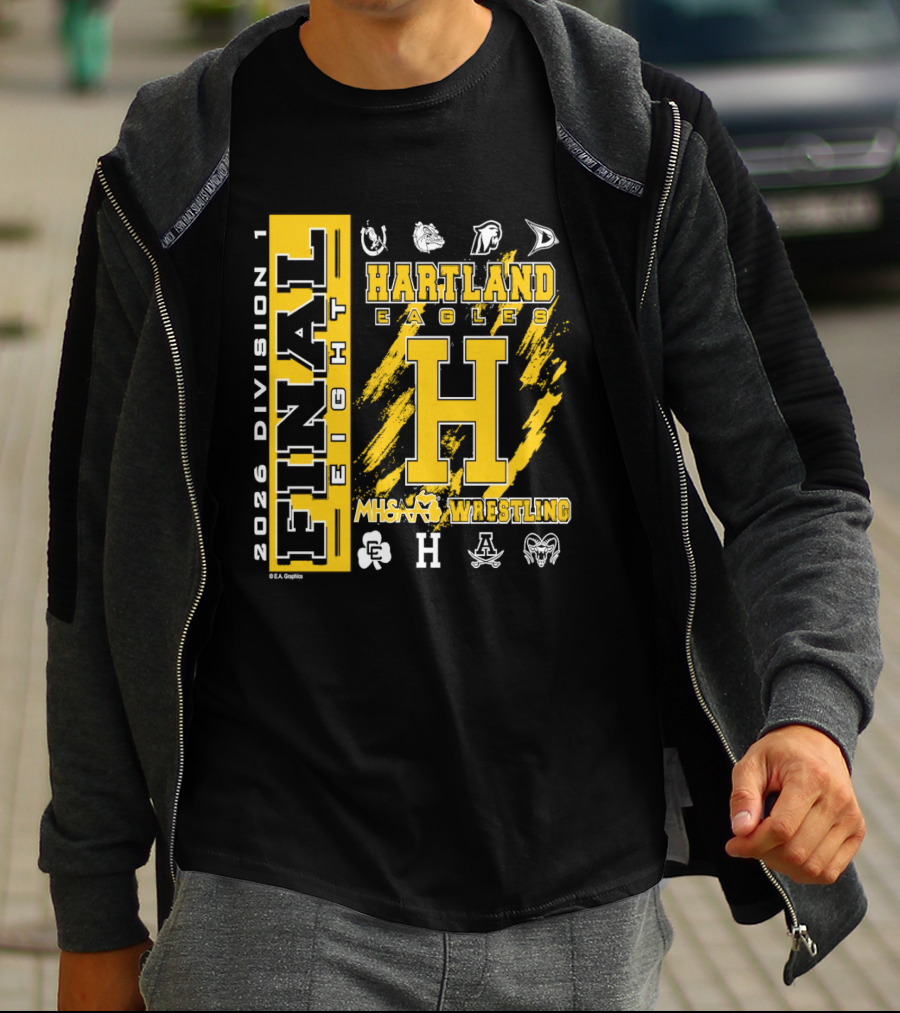 2026 Division 1 Final Eight Hartland Eagles Wrestling MHSAA T-Shirt