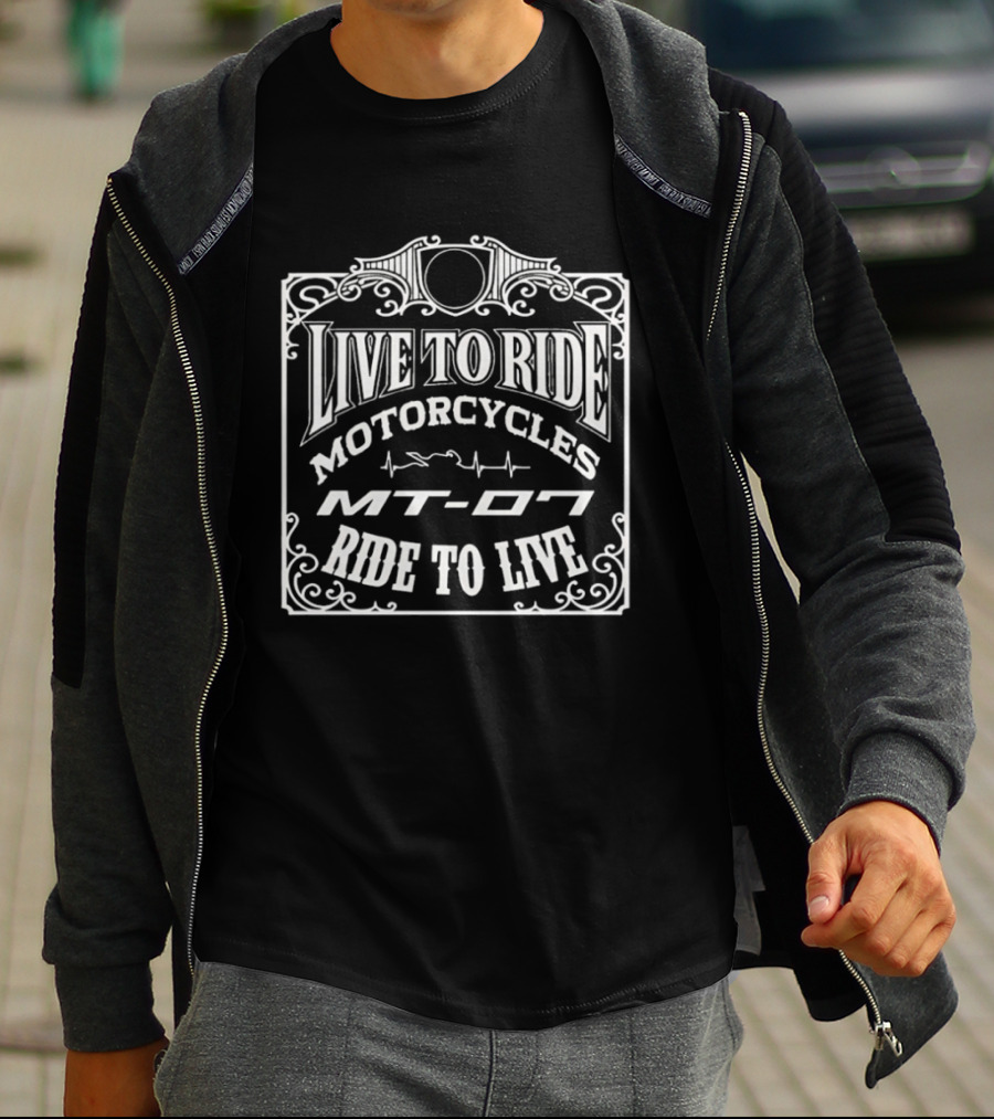 Live To Ride MT 07 Motorcycles Ride To Live Heatbeat T-Shirt