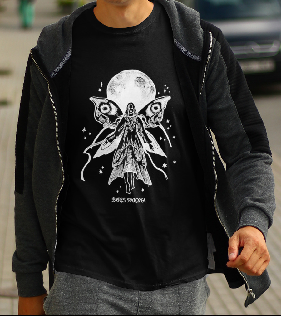 Paris Paloma Mothman Moon Scene T-Shirt