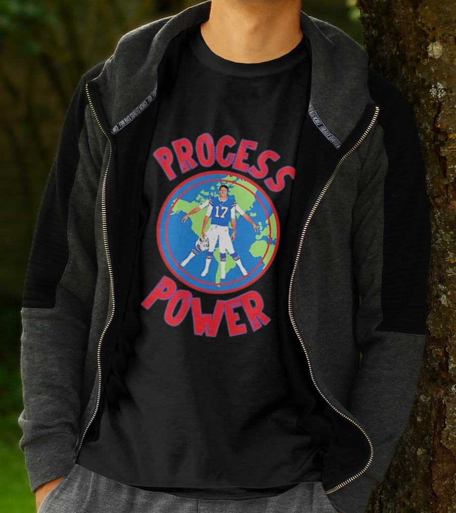 Process Power Josh Allen 17 Buffalo Bills Global Football T-Shirt