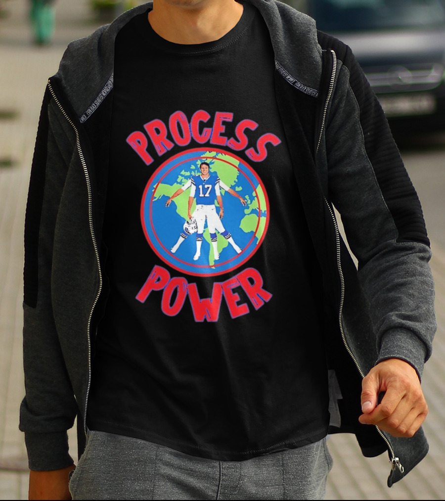 Process Power Josh Allen 17 Buffalo Bills Global Football T-Shirt
