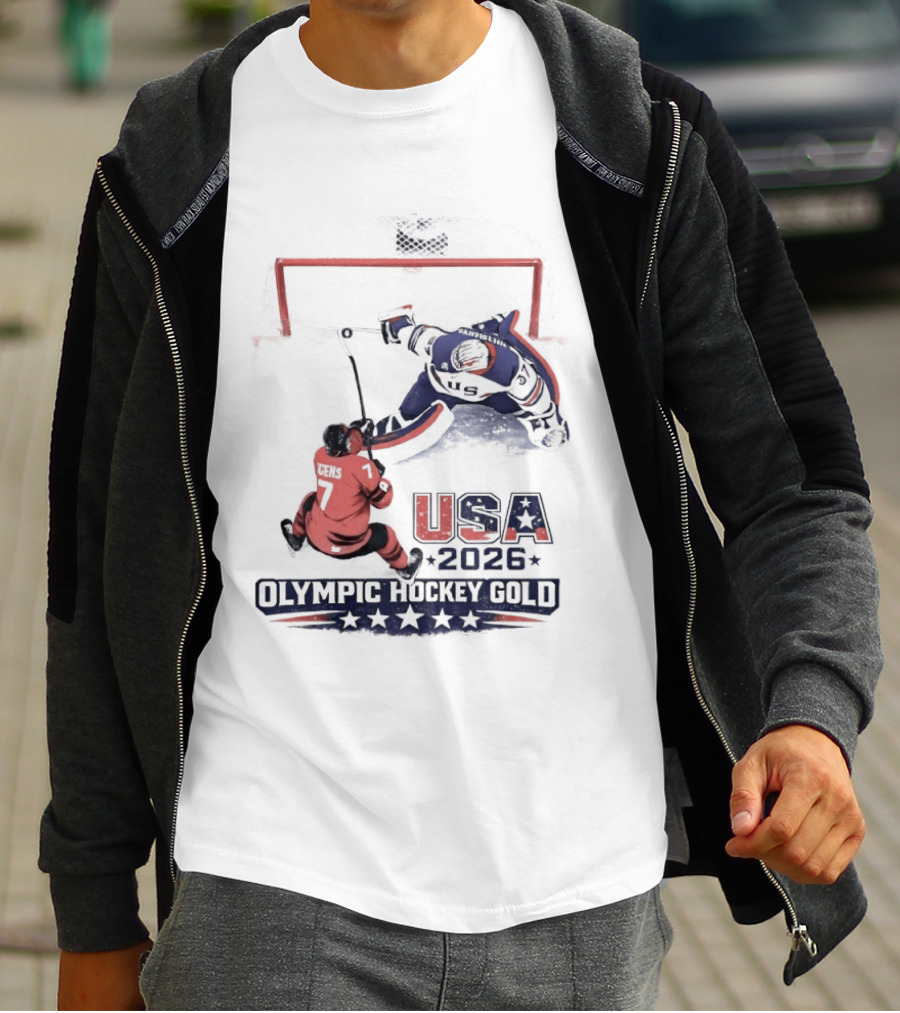 USA 2026 Olympic Hockey Gold Jack Hughes T-Shirt