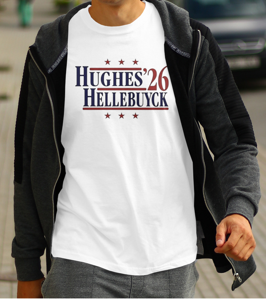 Hughes '26 Hellebuyck Stars USA Team Hockey T-Shirt