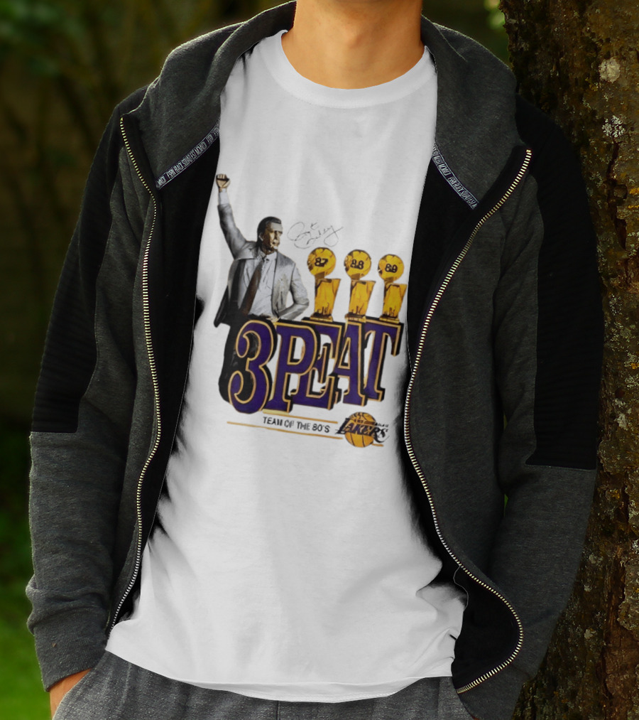Los Angeles Lakers 3 Peat Team Of The 80s Pat Riley Champions 87 88 89 T-Shirt