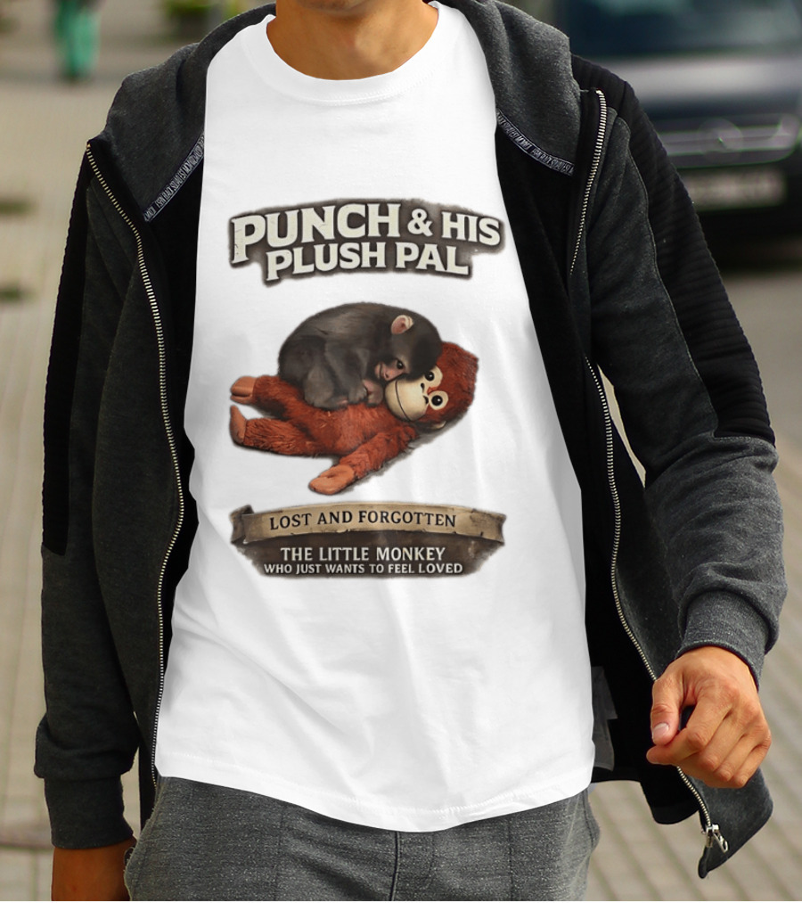 Punch And His Plush Pal Lost And Forgotten The Little Monkey Who Just Wants To Feel Loved T-Shirt