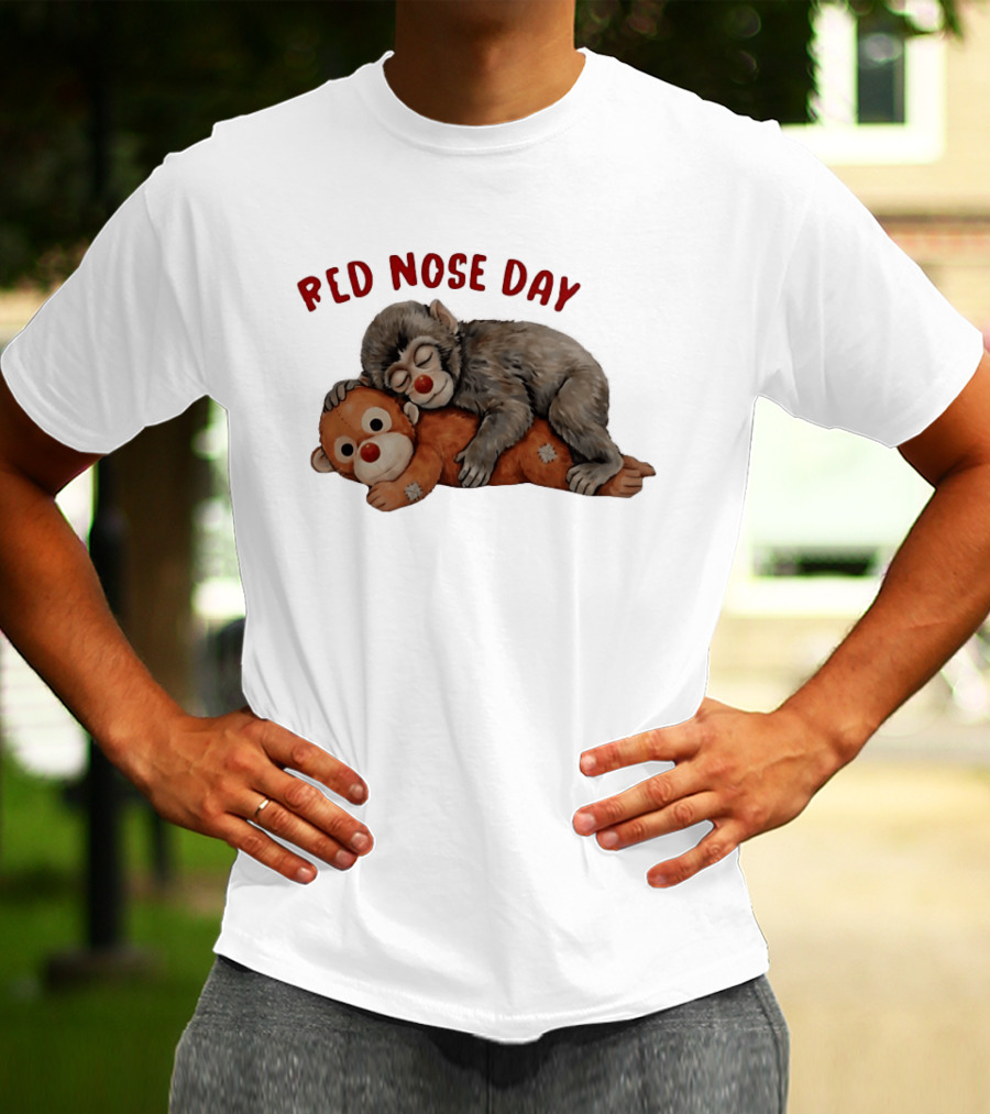 Red Nose Day Punch Monkey And Toy T-Shirt