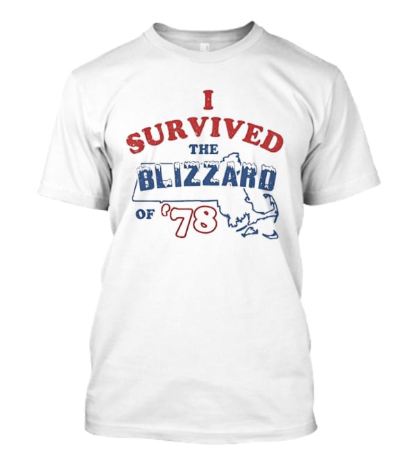 I Survived The Blizzard Of '78 Massachusetts Map T-Shirt
