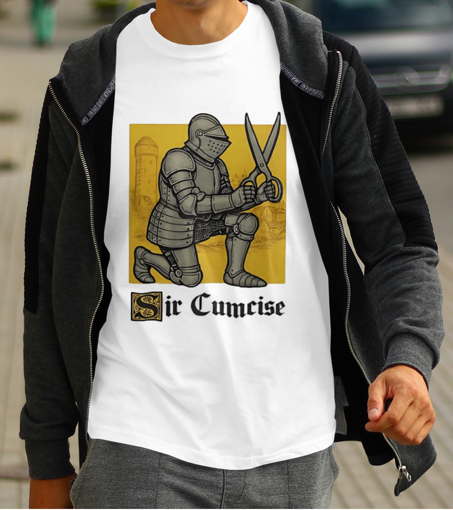 Sir Cumcise Knight Armor With Scissors Medieval T-Shirt