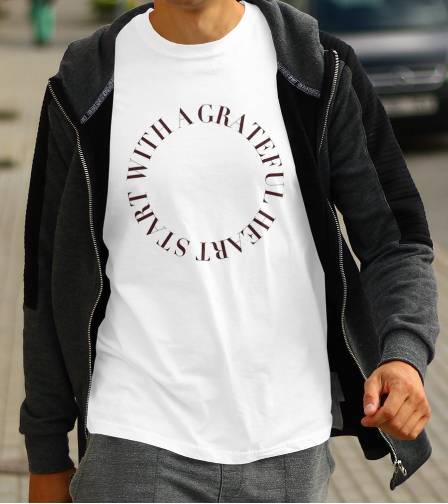 Start With A Grateful Heart Circle T-Shirt