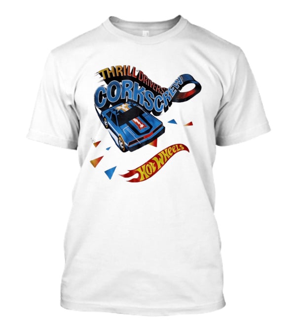 Thrill Drivers Corkscrew Hot Wheels Blue Car Iconic Racing Loop T-Shirt
