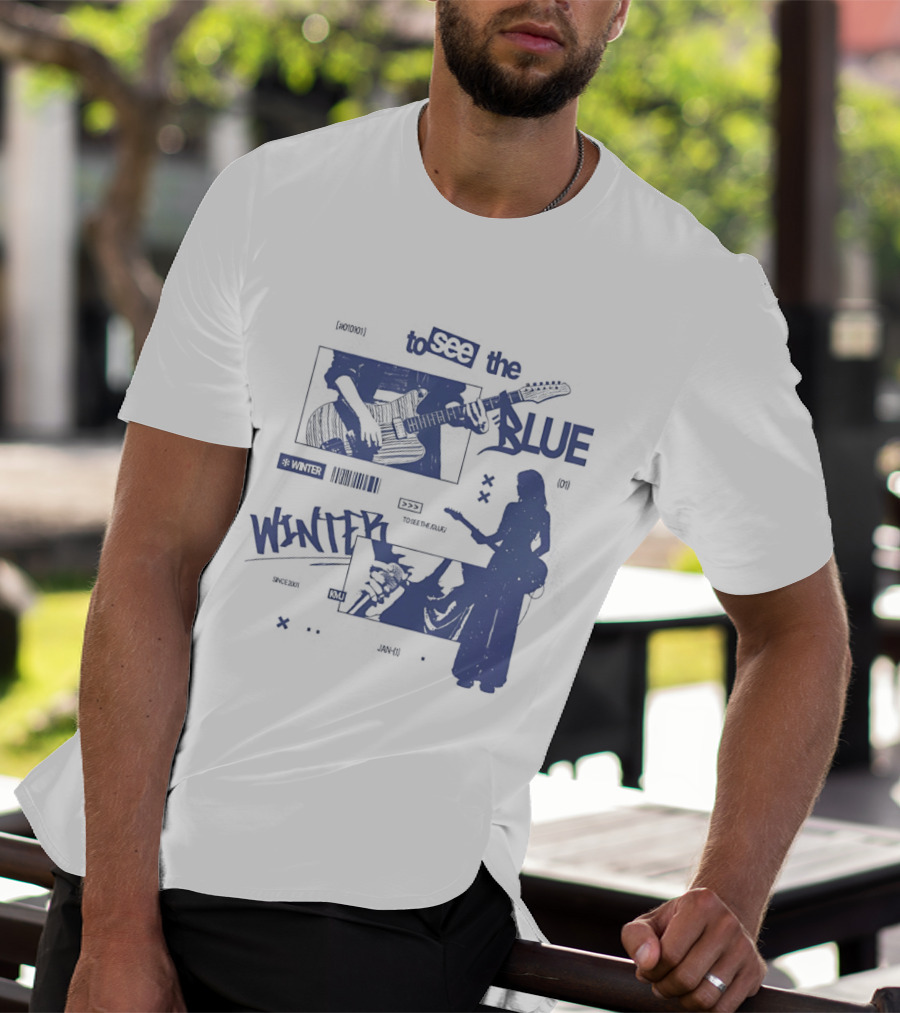 To See The Blue Winter Music Band Guitar T-Shirt