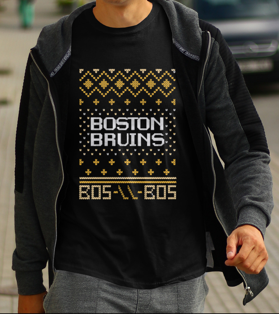 Boston Bruins Christmas BOS BOS X Mas T-Shirt