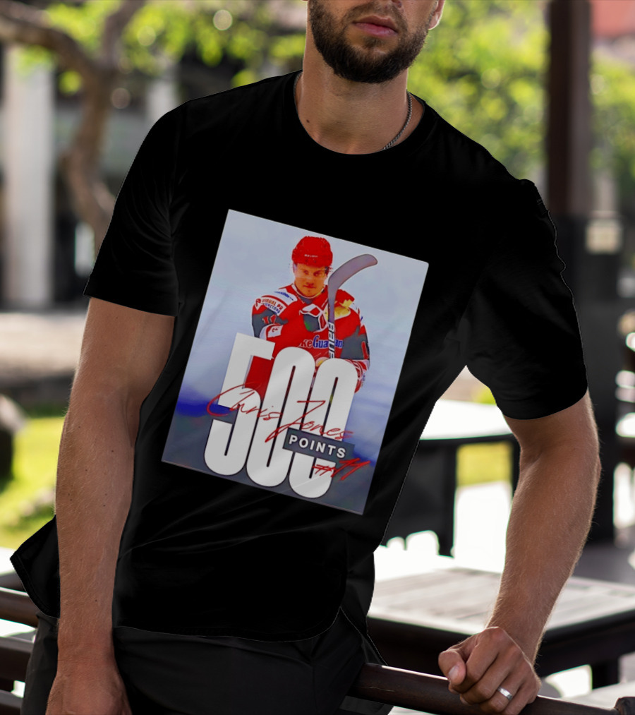 Chris Jones 500 Points Hockey Swindon Wildcats Number 47 T-Shirt