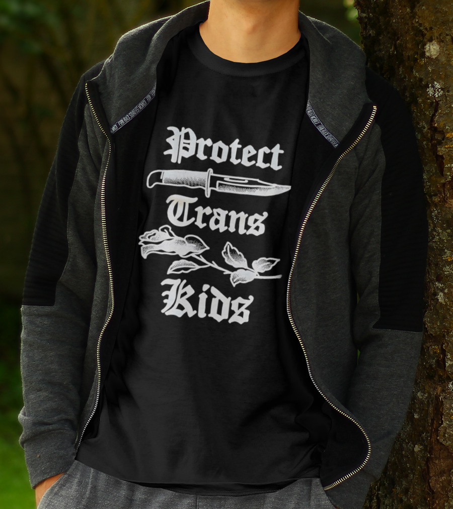 Protect Trans Kids Knife Rose T-Shirt