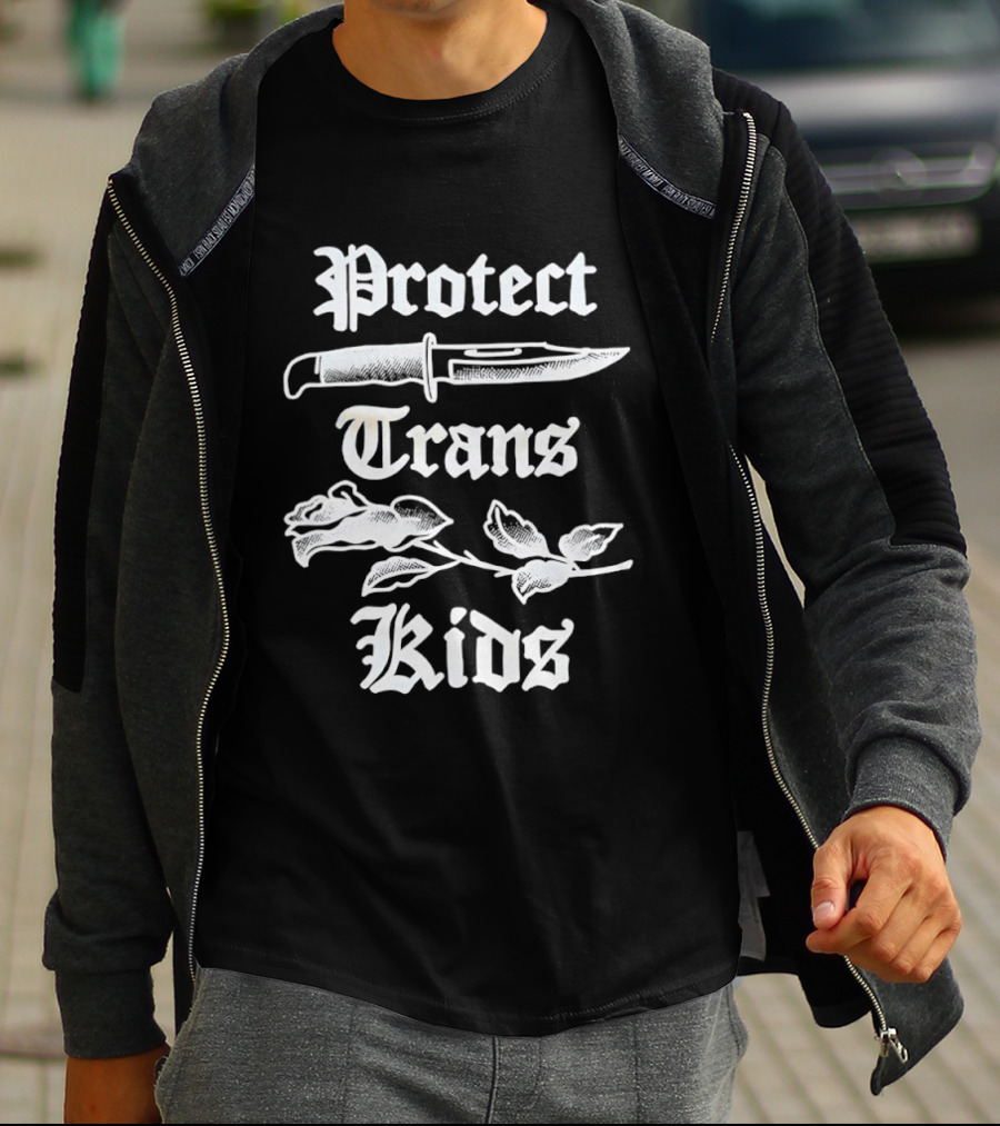 Protect Trans Kids Knife Rose T-Shirt