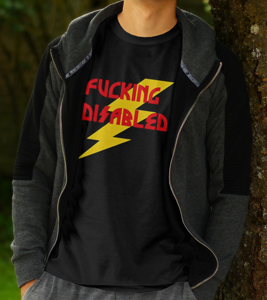 Fcking Disabled Lightning Bolt T-Shirt