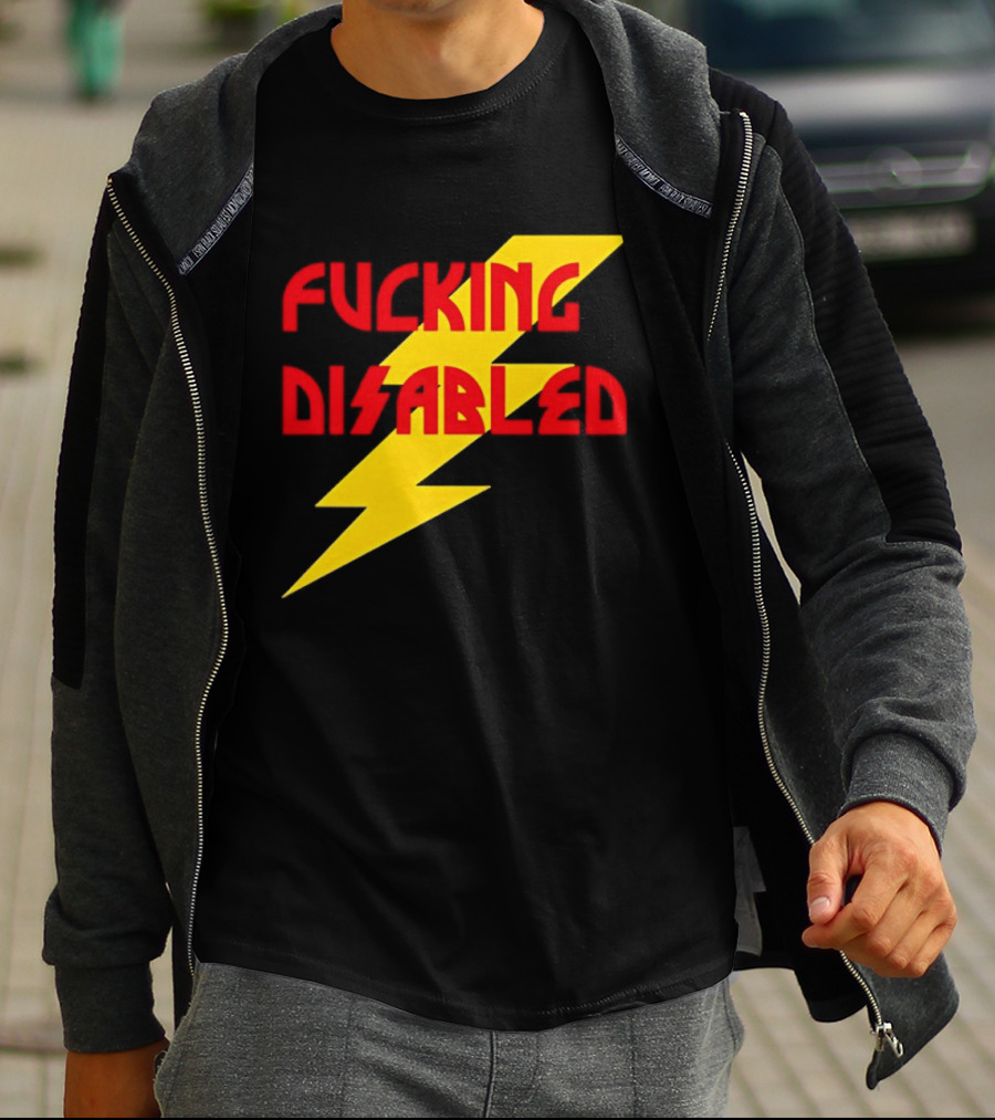 Fcking Disabled Lightning Bolt T-Shirt