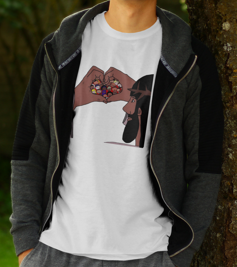 Jesus Love Includes Everyone Heart Hands Diversity Faces T-Shirt