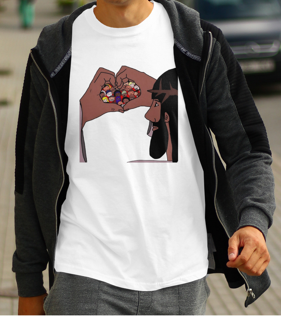 Jesus Love Includes Everyone Heart Hands Diversity Faces T-Shirt