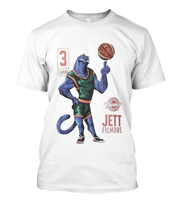 Jett Fillmore Thorns Basketball Blue Panther Character With Number 3 T-Shirt