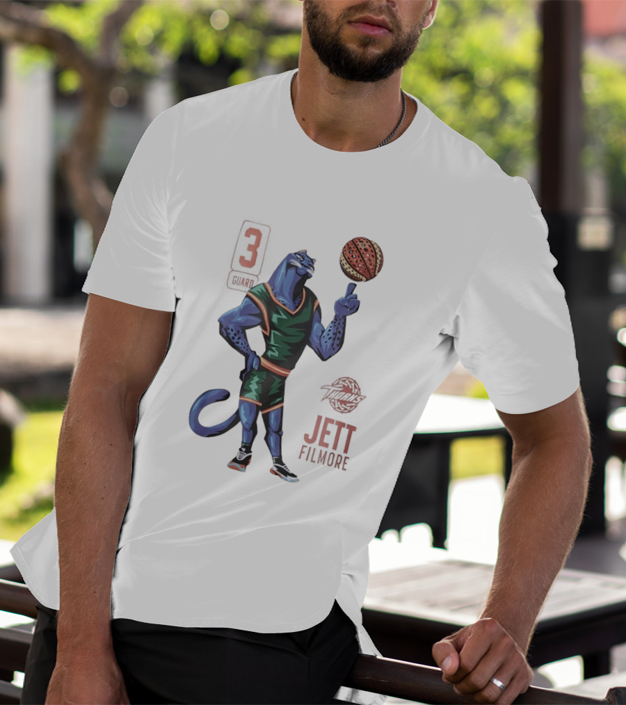 Jett Fillmore Thorns Basketball Blue Panther Character With Number 3 T-Shirt