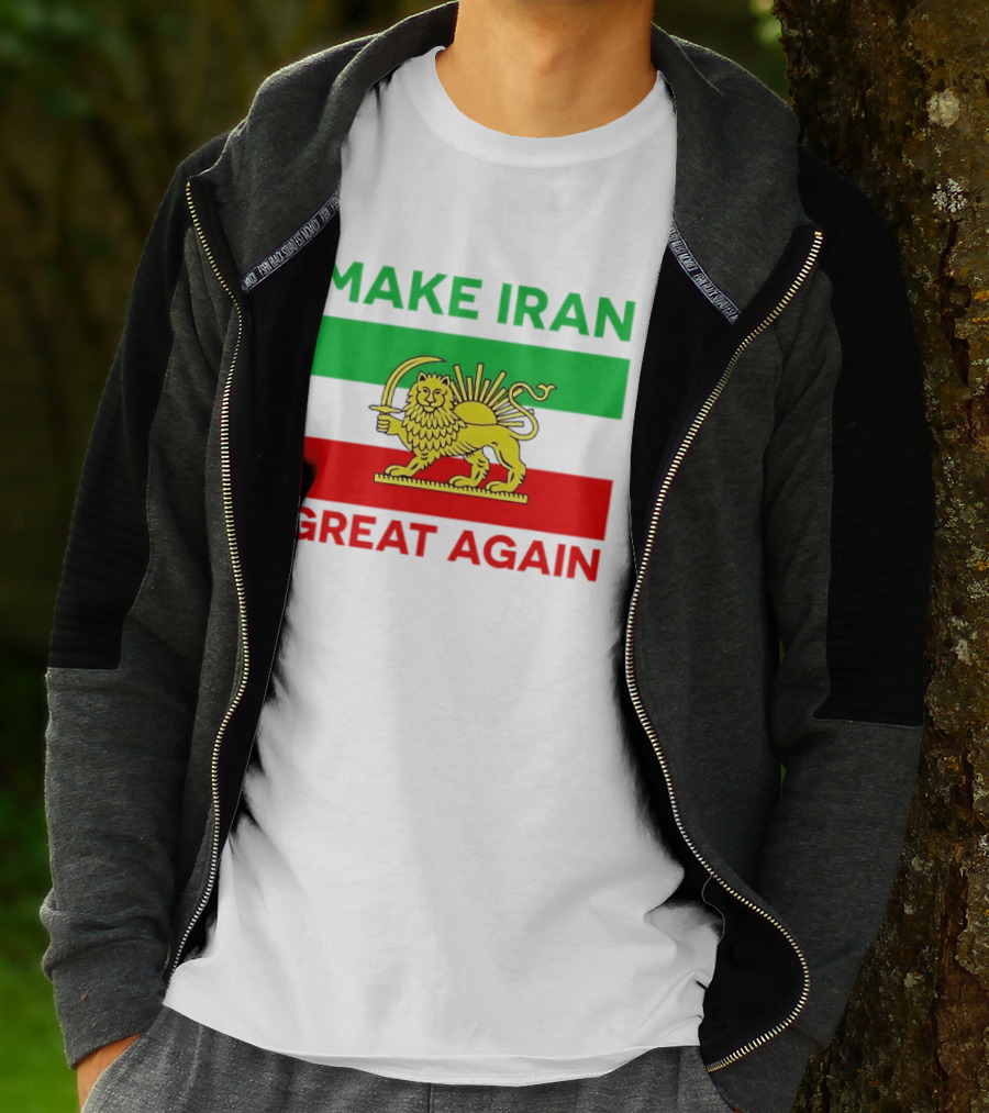 Make Iran Great Again Lion And Sun Symbol 2026 Free Iran T-Shirt