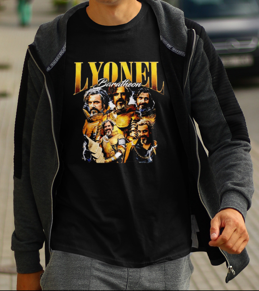 Lyonel Baratheon Golden Armor Kingsguard Character Montage T-Shirt