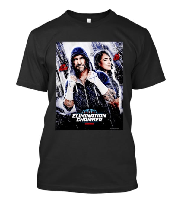 CM Punk AJ Lee WWE Elimination Chamber 2026 Chicago Event T-Shirt