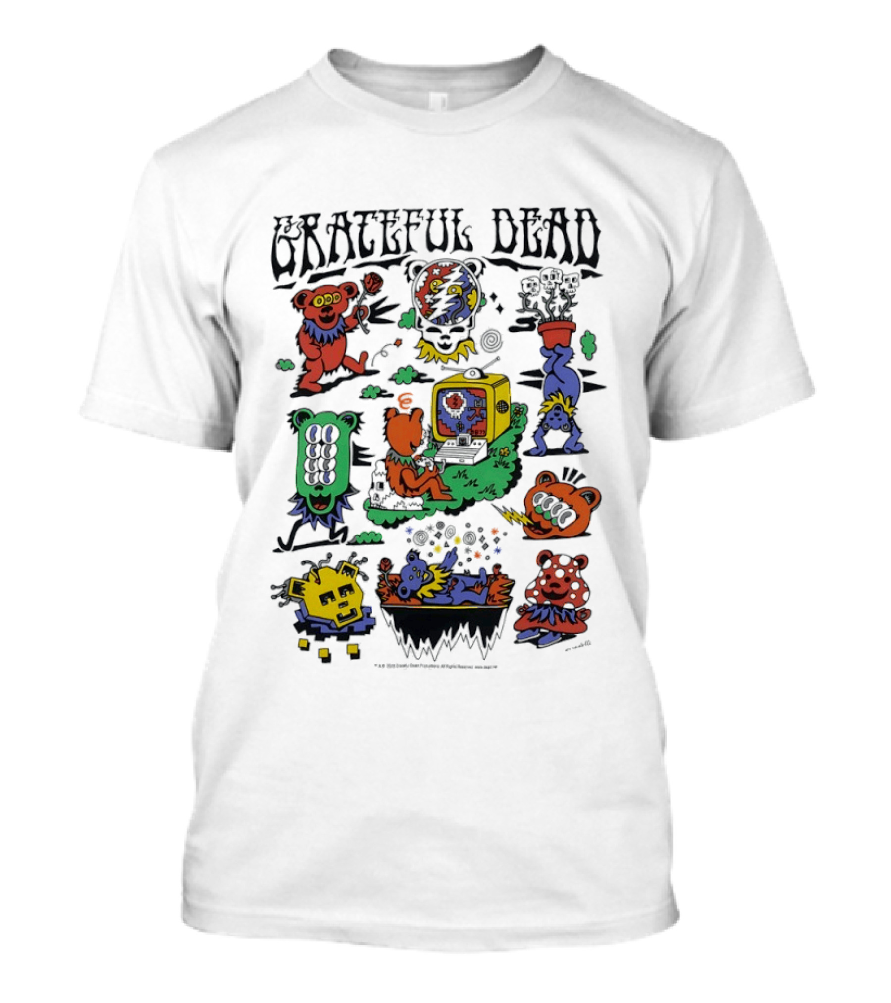 Grateful Dead Killer Acid Bears Psychedelic Cartoon Mashup T-Shirt