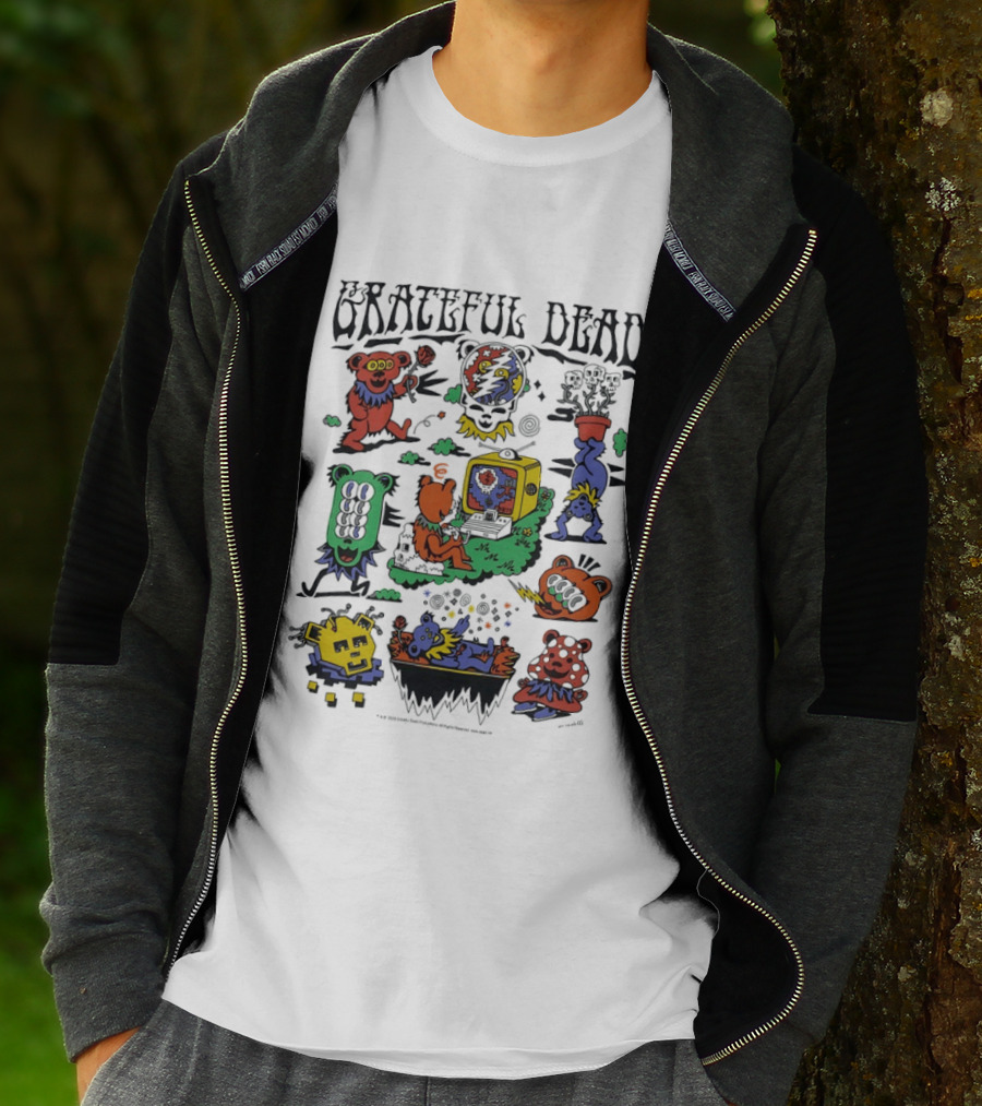 Grateful Dead Killer Acid Bears Psychedelic Cartoon Mashup T-Shirt