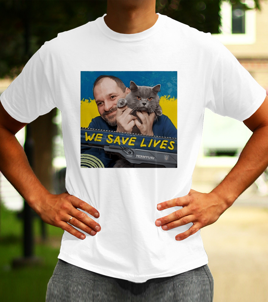 We Save Lives Ukraine Temnyuri Cat T-Shirt