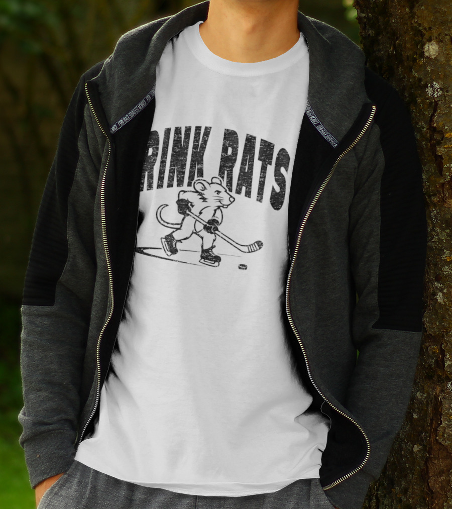 Rink Rats Hockey Stick Skating Mouse T-Shirt