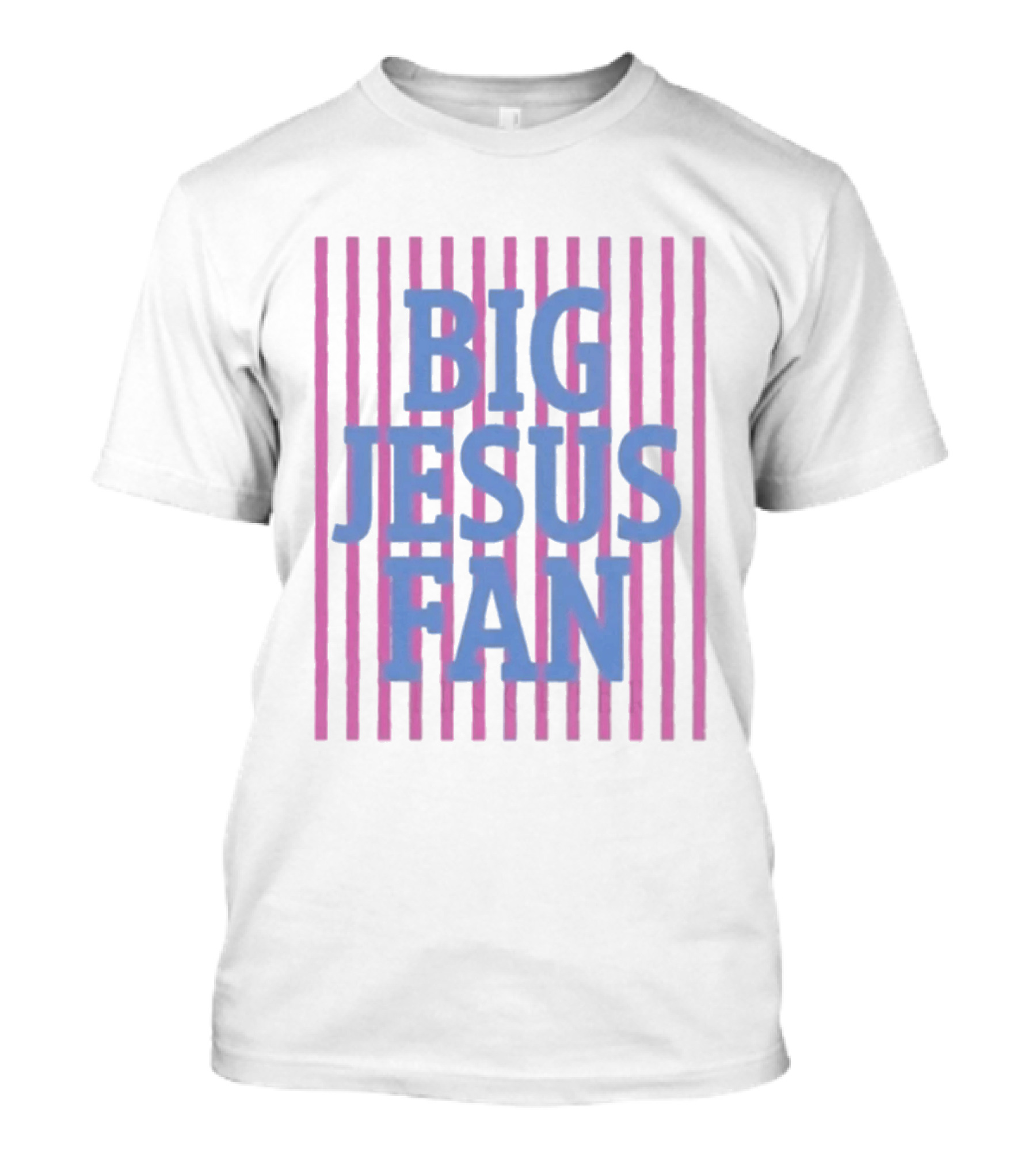 Big Jesus Fan Striped Preppy Christian T-Shirt