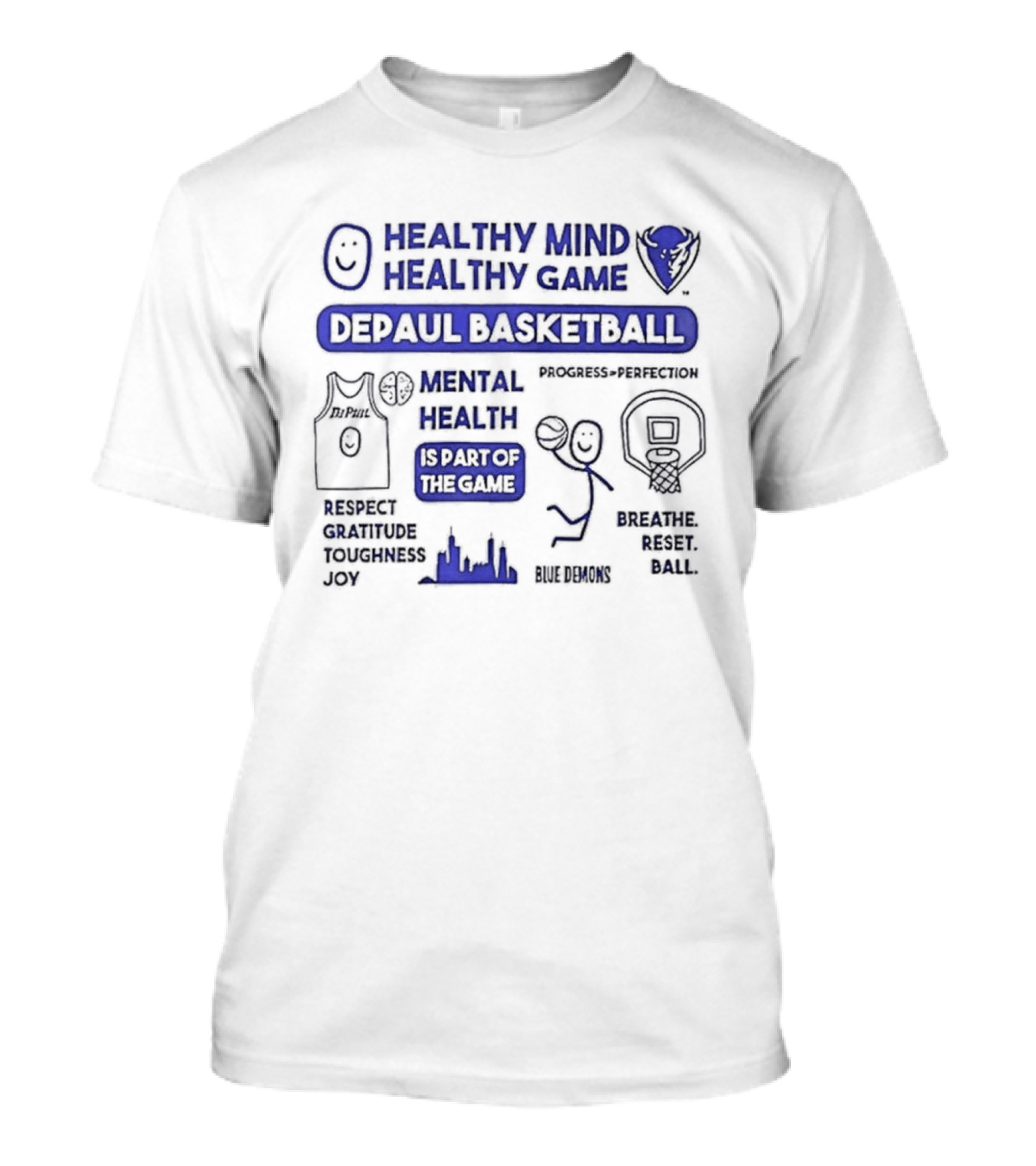 Healthy Mind Healthy Game DePaul Basketball Mental Health Part Of The Game T-Shirt