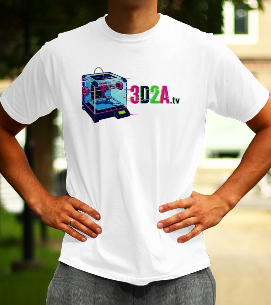 3DZA TV 3D Printer Neon Glitch Aesthetic T-Shirt