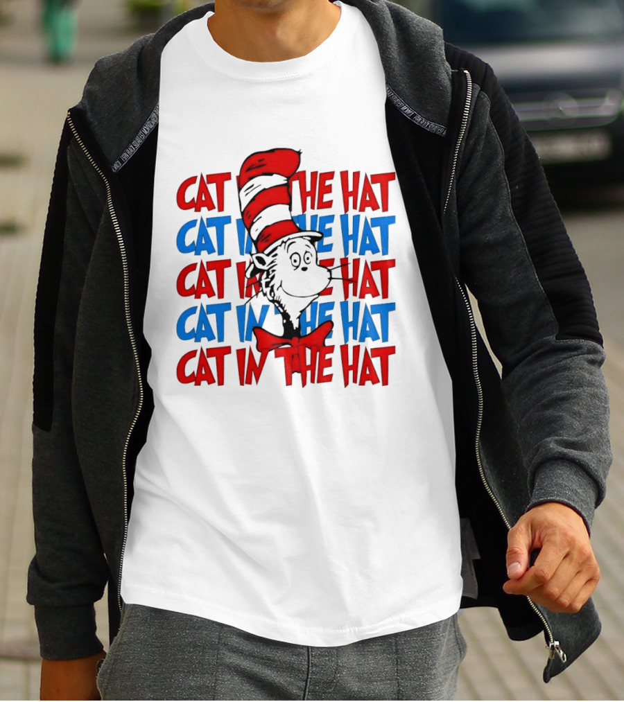 Cat In The Hat Dr. Seuss Red And Blue T-Shirt