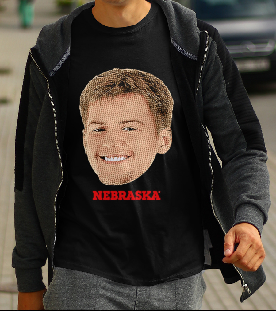 Will Cooper Nebraska Cornhuskers Big Head Image T-Shirt